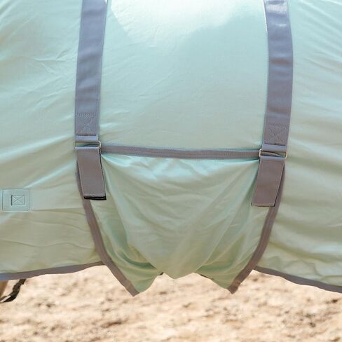 ملاءة ذبابة الحصان مع غطاء رقبة قابل للفصل وغطاء للبطن، ملاءة ذبابة قابلة للتعديل للأحصنة، شبكة تدفق هواء الخيول، ملاءة صيفية بيضاء 81 in Kuwait