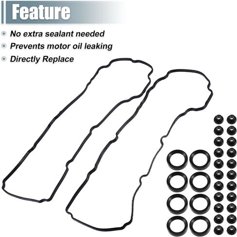 uxcell 2 Set Engine Valve Cover Gaskets Seals No.6E5Z-6C535-AB/7T4Z-6C535-A/BR3Z-6C535-B for Ford Explorer 2013-2019 Black in Saudi Arabia