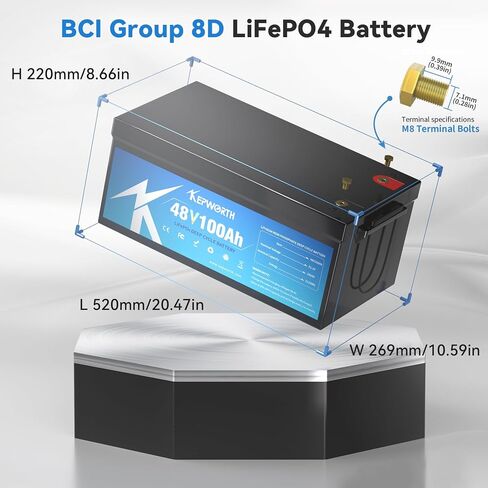 12.8V 100Ah Lithium Battery Bluetooth, Rechargeable Deep Cycle LiFePO4 Batteries BCI Group 24,100A Smart BMS, Perfect for Solar, Boat, RV, Backups, Motorhome, Trolling Motor in Saudi Arabia