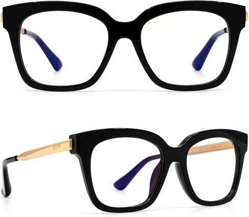 DIFF Bella XS EXTRA SMALL FRAMES Designer Square Computer Blue Light Blocking Glasses for Women w/petite narrow face in Saudi Arabia