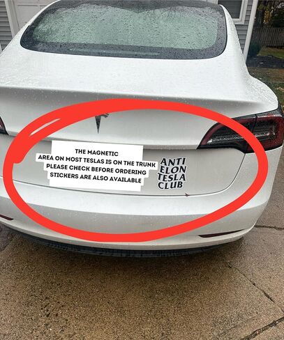 Trust Me I Don't Like Him Either, Anti Elon Club Bumper Magnet - Anti Elon Car Magnet, Funny Viral Stickers in Saudi Arabia