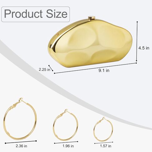 4 Pcs Clutch Purse Set for Women, Acrylic Shell Evening Bag with Earrings & Chain for Wedding, Prom & Party in Saudi Arabia
