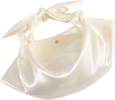 Satin Clutch Purse with Knots,adjustable Silk Top-handle Knots Evening Bag for Women Wedding Party Pure handmade Handbag in Saudi Arabia