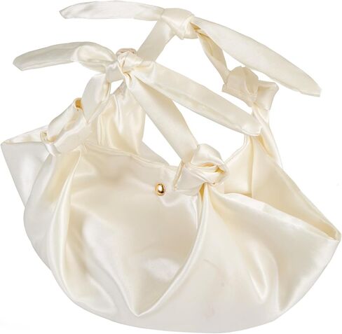 Satin Clutch Purse with Knots,adjustable Silk Top-handle Knots Evening Bag for Women Wedding Party Pure handmade Handbag in Saudi Arabia