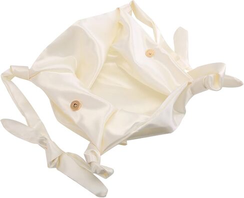 Satin Clutch Purse with Knots,adjustable Silk Top-handle Knots Evening Bag for Women Wedding Party Pure handmade Handbag in Saudi Arabia