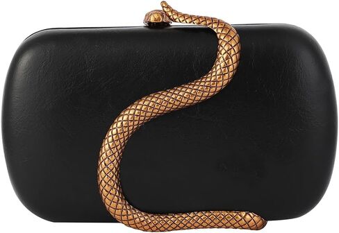 RomanticDesign Women Unique PU Leather Evening Clutch Chic Snake Pattern Decor Purse Party Banquet Wedding Handbag in Kuwait