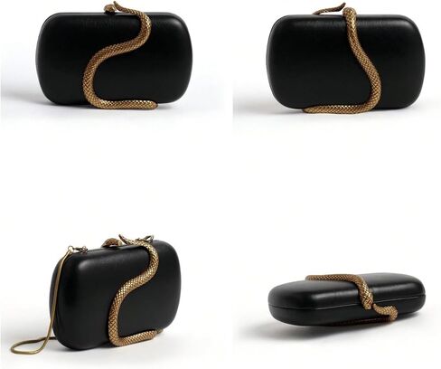RomanticDesign Women Unique PU Leather Evening Clutch Chic Snake Pattern Decor Purse Party Banquet Wedding Handbag in Kuwait