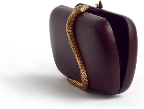 RomanticDesign Women Unique PU Leather Evening Clutch Chic Snake Pattern Decor Purse Party Banquet Wedding Handbag in Kuwait