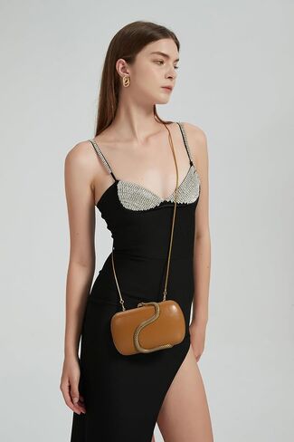 RomanticDesign Women Unique PU Leather Evening Clutch Chic Snake Pattern Decor Purse Party Banquet Wedding Handbag in Kuwait