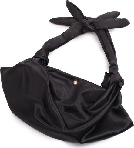 Satin Clutch Purse with Knots,adjustable Silk Top-handle Knots Evening Bag for Women Wedding Party Pure handmade Handbag in Saudi Arabia