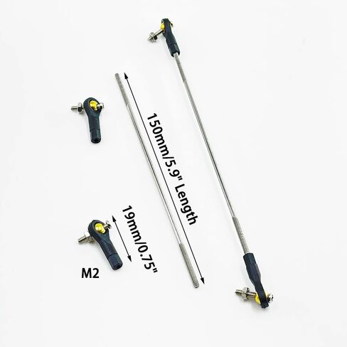 2PCS RC Toy Push Rod Adjustable Tie Rods Ball Head Joint Servo Linkage Link Rod for RC Airplane Helicopter Car Boat DIY Model Toy Parts (M3x150mm) in Kuwait
