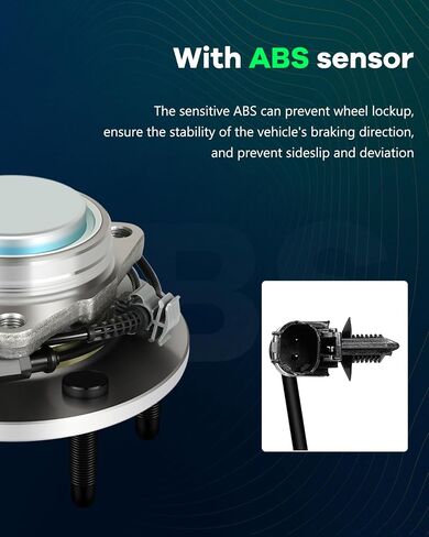 Scitoo 1* Wheel Hub تحمل الجبهة اليمنى اليسرى للفترة 2007-2014 لـ Cadillac Escalade لشيفروليه أفالانش ، سيلفرادو 1500 ، الضواحي 1500 ، تاهو ل GMC Sierra 1500 ، Yukon ، Yukon XL 1500 515097 in Kuwait