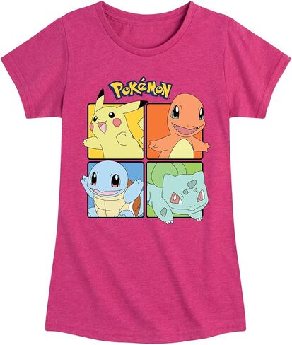 Pokémon - Pikachu و Charmander و Squirtle و Bulbasaur - فتيات مزودات تي شيرت قصير الأكمام in Kuwait