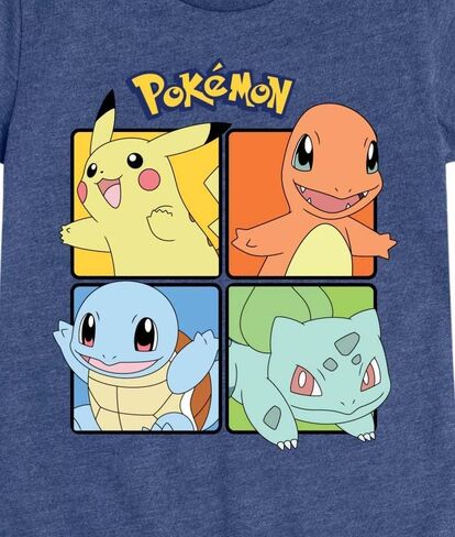Pokémon - Pikachu و Charmander و Squirtle و Bulbasaur - فتيات مزودات تي شيرت قصير الأكمام in Kuwait