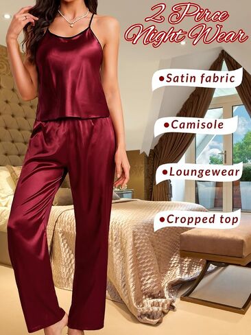 Kaei&Shi Sexy Heart Pajamas,Satin Pajama Sets For Women 2 Piece,Getting Ready Outfits Bridal Party Valentines Vday in Saudi Arabia