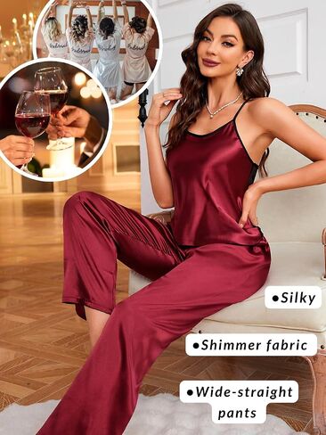Kaei&Shi Sexy Heart Pajamas,Satin Pajama Sets For Women 2 Piece,Getting Ready Outfits Bridal Party Valentines Vday in Saudi Arabia