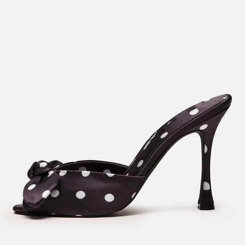 Mule Heels for Women Fashionable Open Toe Slip-On with Plaid Design and Elegant Bow Dressy Party Wear in Kuwait