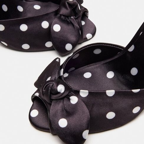 Mule Heels for Women Fashionable Open Toe Slip-On with Plaid Design and Elegant Bow Dressy Party Wear in Kuwait