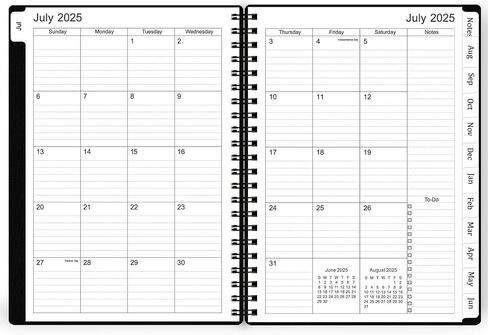 Planner 2025-2026, Monthly Planner Runs Jul 2025 to Jun 2026, Calendar Planner with Sturdy PP Cover, Weekly Planner 2025, Laminated Tabs, Twin Wire Binding, Elastic Bond, A5 Monthly Planners 2025-2026 in Saudi Arabia