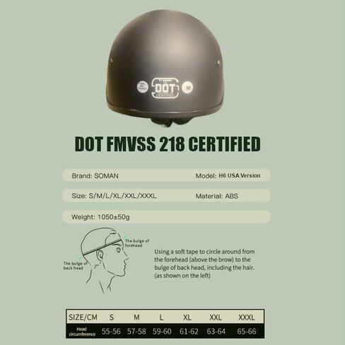 Soman H6 Half Helmet with Honda Compatible 5-Pin Headset in Kuwait