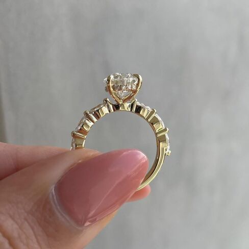 Tuwiqsdi Elegant Teardrop Ring Fashion Jewelry 18K Gold Plated Shiny Perfect Pear Cut CZ Crystal Diamond Waterdrop Wedding Stackable Ring Size 5-11 for Women(10) in Saudi Arabia