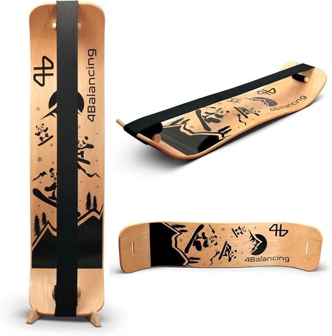 Balance Board for Kids - Slackline Wooden Wobble Board - Slackboard Balance Trainer for Coordination - Training for Skateboard, Football, Soccer, Baseball, Basketball - Snowboarding Panda in Saudi Arabia