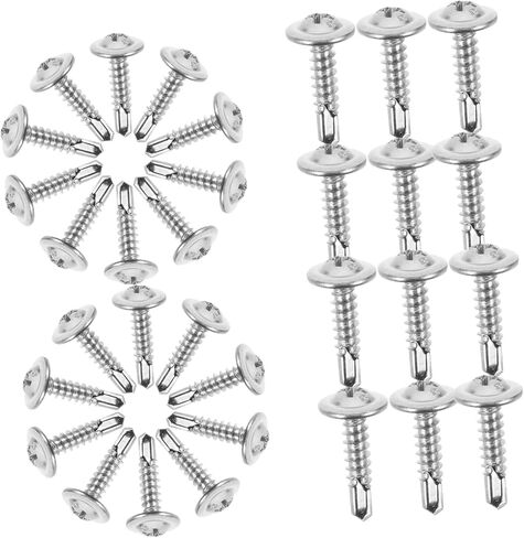 100pcs مسامير التنصت الذاتي ذاتية الحفر ذاتية الحفر لمشاريع DIY المعدنية مقاومة وسهلة التثبيت in Kuwait