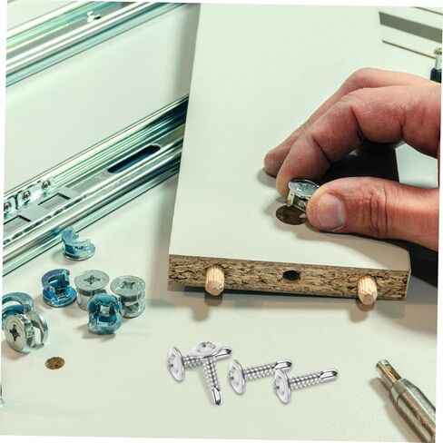 100pcs مسامير التنصت الذاتي ذاتية الحفر ذاتية الحفر لمشاريع DIY المعدنية مقاومة وسهلة التثبيت in Kuwait