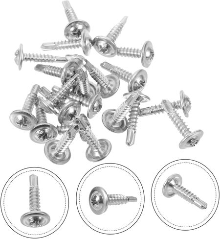 100pcs مسامير التنصت الذاتي ذاتية الحفر ذاتية الحفر لمشاريع DIY المعدنية مقاومة وسهلة التثبيت in Kuwait