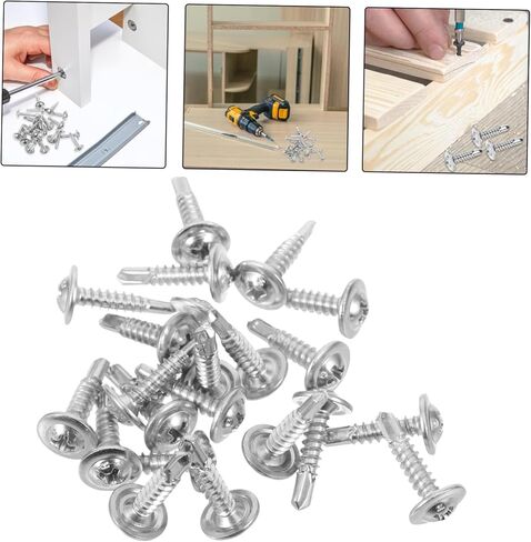 100pcs مسامير التنصت الذاتي ذاتية الحفر ذاتية الحفر لمشاريع DIY المعدنية مقاومة وسهلة التثبيت in Kuwait