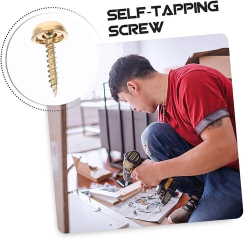 8pcs Self-Tapping Screws Screw Caps Screws Caps Screw Cover Brass Decorative Screws with Caps Brass Nails Screws Decorative Cap Brass Screws Decorative Brass Screws for Wood, S3571LB03V in Saudi Arabia