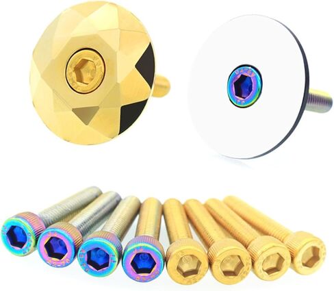 4pcs Stainless Steel Bike Fork Cap Headset Screw Gold Plated Lightweight Accessory for Mountain and Road in Saudi Arabia