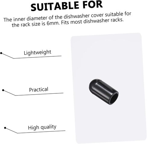 100pcs Dishwasher Rack Caps Black PVC Prong Protectors for Dishwashers Replacement Covers for Upper Rack Prevents Scratches and Damage in Saudi Arabia