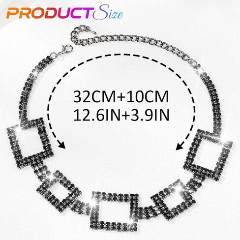 Unicra Silver Rhinestone Choker Necklace Diamond Necklaces Prom Fashion Chunky Costume Jewelry Necklace for Women in Saudi Arabia