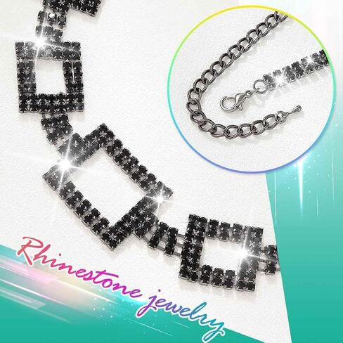 Unicra Silver Rhinestone Choker Necklace Diamond Necklaces Prom Fashion Chunky Costume Jewelry Necklace for Women in Saudi Arabia
