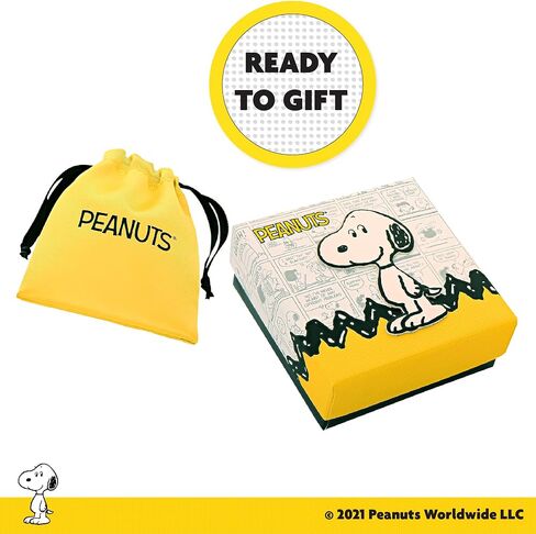PEANUTS Snoopy Necklace for Women Official License, 16+2 Silver Flash-Plated Heart Necklace with Pink Glitter and Crystal in Kuwait
