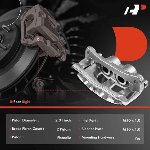 مجموعة الفرجار الفرامل قرص A-premium مع قوس متوافق مع نماذج Dodge و RAM المختارة-3500 2011-2018 ، 4000 2012-2016 ، RAM 3500 2009-2010-جانب الركاب الأيمن الخلفي in Saudi Arabia