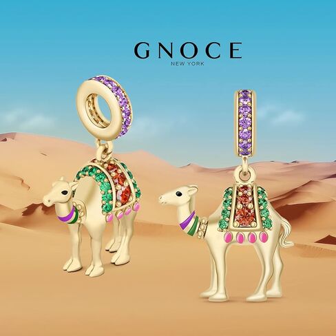 GNOCE CAMEL Charm Gold Plated 925 Sterling Silver Ship of the Desert Pendant Bead Fit for Bracelet/Necklace Luck Charms Gift Women in Saudi Arabia