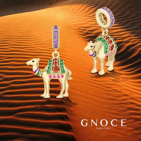 GNOCE CAMEL Charm Gold Plated 925 Sterling Silver Ship of the Desert Pendant Bead Fit for Bracelet/Necklace Luck Charms Gift Women in Saudi Arabia