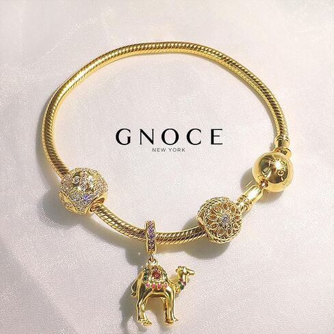 GNOCE CAMEL Charm Gold Plated 925 Sterling Silver Ship of the Desert Pendant Bead Fit for Bracelet/Necklace Luck Charms Gift Women in Saudi Arabia
