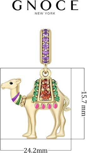 GNOCE CAMEL Charm Gold Plated 925 Sterling Silver Ship of the Desert Pendant Bead Fit for Bracelet/Necklace Luck Charms Gift Women in Saudi Arabia