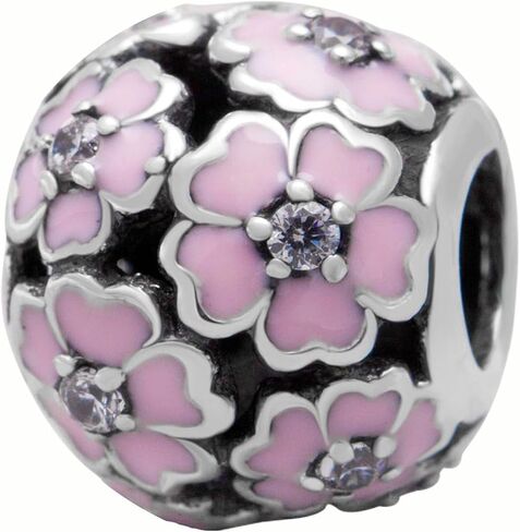 Rose Charm 925 Sterling Silver Flower Bead for Pandora Charms Bracelet Gift for Anniversary عيد ميلاد عيد الميلاد يوم عيد الميلاد in Kuwait