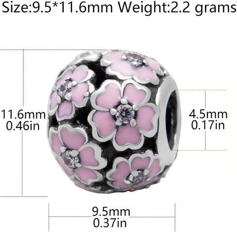 Rose Charm 925 Sterling Silver Flower Bead for Pandora Charms Bracelet Gift for Anniversary عيد ميلاد عيد الميلاد يوم عيد الميلاد in Kuwait