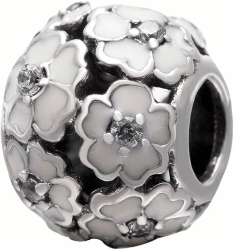 Rose Charm 925 Sterling Silver Flower Bead for Pandora Charms Bracelet Gift for Anniversary عيد ميلاد عيد الميلاد يوم عيد الميلاد in Kuwait