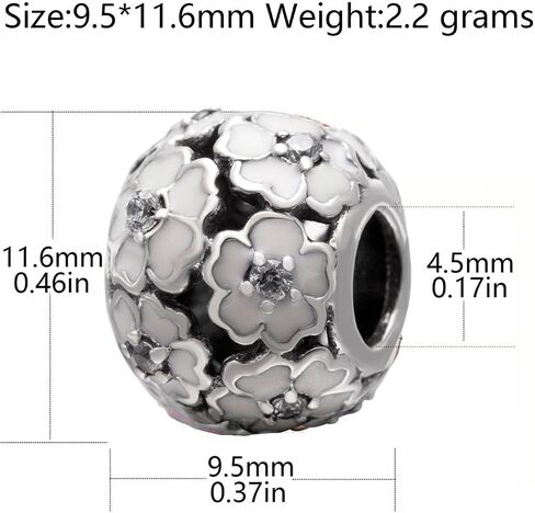 Rose Charm 925 Sterling Silver Flower Bead for Pandora Charms Bracelet Gift for Anniversary عيد ميلاد عيد الميلاد يوم عيد الميلاد in Kuwait