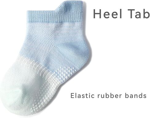 SkiBeaut Toddler Socks with Grips, 12 Pairs Kids Non-Slip Grippers Baby Boys Girls House Socks for Age 0-7 in Saudi Arabia