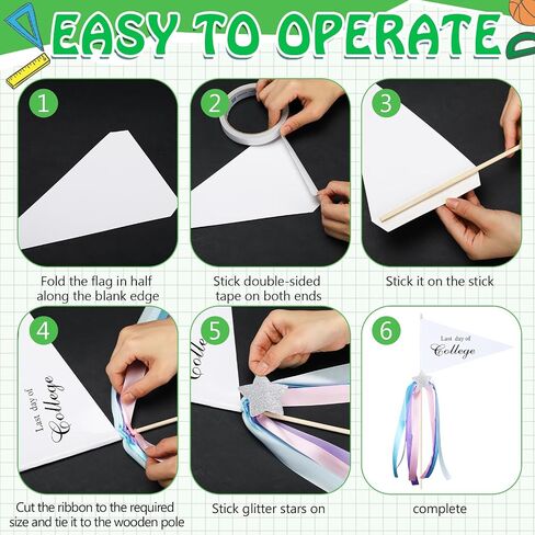 TaoBary 34 Packs First Day of School Flag DIY Back to School Pennants Last Day Pennants Flag Reusable 17 Grades Photo Prop with Stars and Stick for Preschool to College Welcome Classroom Decoration in Saudi Arabia