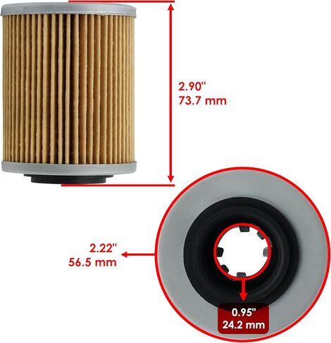 Caltric Oil Filter Compatible with Can Am Ryker 600 ACE / 900 ACE 2019-2024 / Sport 900 ACE 2023-2024/420956123 in Saudi Arabia