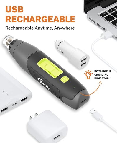 مطحنة أظافر توزي للكلاب الكبيرة، 12000 دورة في الدقيقة و3 سرعات، مع غطاء غبار وإضاءة LED، ماكينة تشذيب أظافر كهربائية احترافية للكلاب المتوسطة والصغيرة، مطحنة أظافر الحيوانات الأليفة القابلة لإعادة الشحن عبر USB in Kuwait