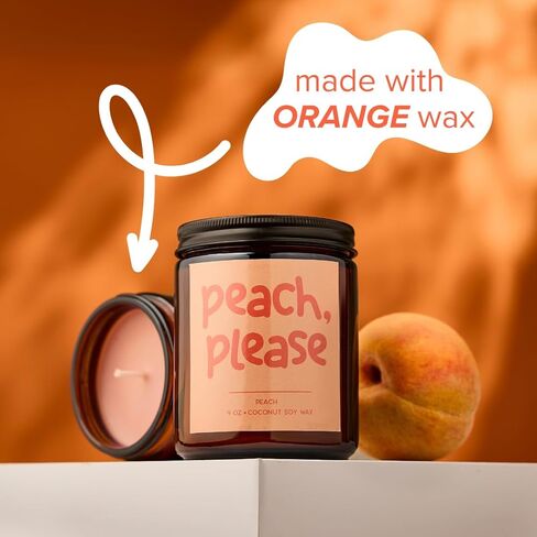 Simply Soson 9oz Peach Scented Candle, Fall Candles, Peach Scent, Aromatherapy Candles, Gifts for Women, Men, Families Friend, Colleague, Birthday, Holiday in Kuwait
